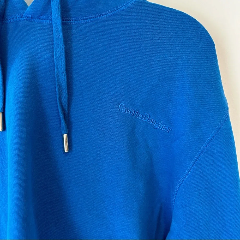 Favorite Daughter The Cropped Hoodie Skydiver Blue Size Medium - Picture 3 of 7